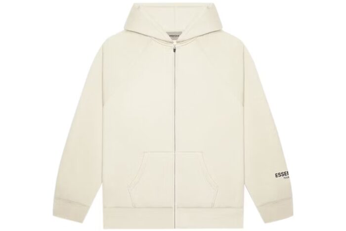 Fear of God Essentials Full Zip Up Hoodie Applique Logo