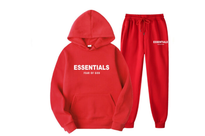 Essentials Hoodie Fear of God Red TrackSuit